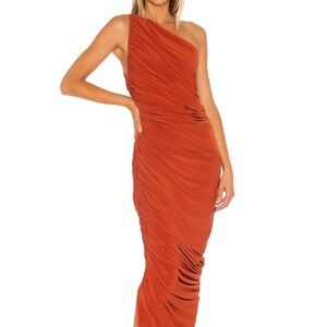 Norma Kamali One-Shoulder Diana Gown in Cinnamon